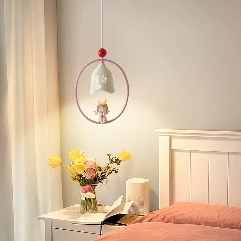 New Butter Style Bedroom Headboard Pendant Light Creative Simple Background Wall High-End Feeling Children's Room Pendant Light