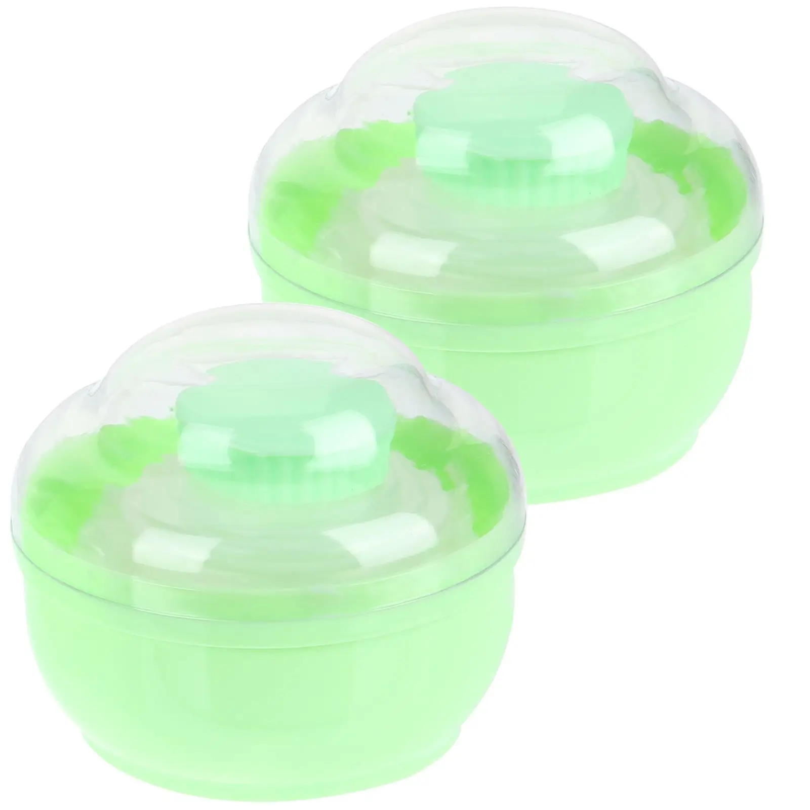 2Pcs Baby Puff Box Green Containers Talc Dusting Loose For Loose Powder Powder Compact Makeup Puff Reusable