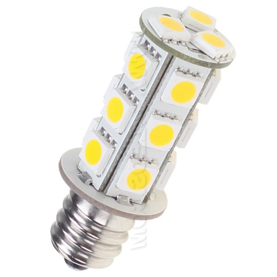 E12 LED Bulb Candelabra 18x5050 SMD 3W 360LM 12V 24V Energy Saving Halogen 30W Replacement Car RV Camper Interior Light White