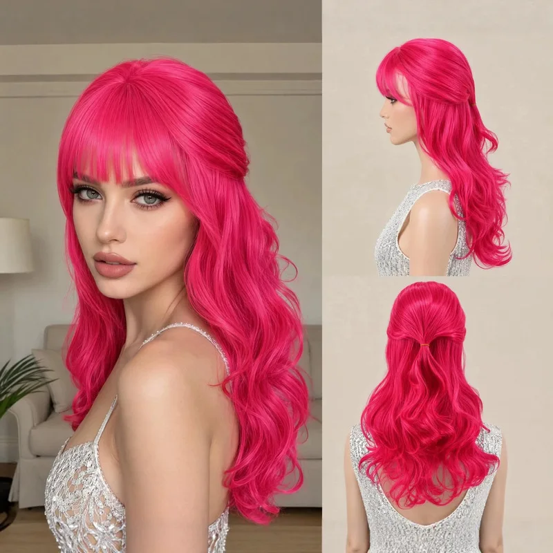 Descendants 5 Starlight Heir Rose Red Long Curly Hair Halloween Cosplay Wig