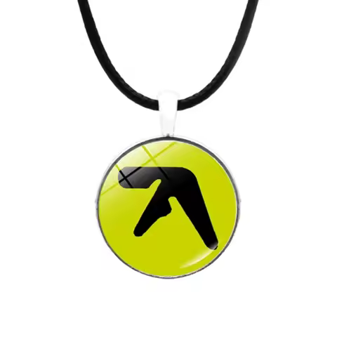 Hip-Hop Aphex Twin Logo Funny Meme Necklace Handmade Jewelry Cabochon Pendant Necklace Accessories Fans Gifts