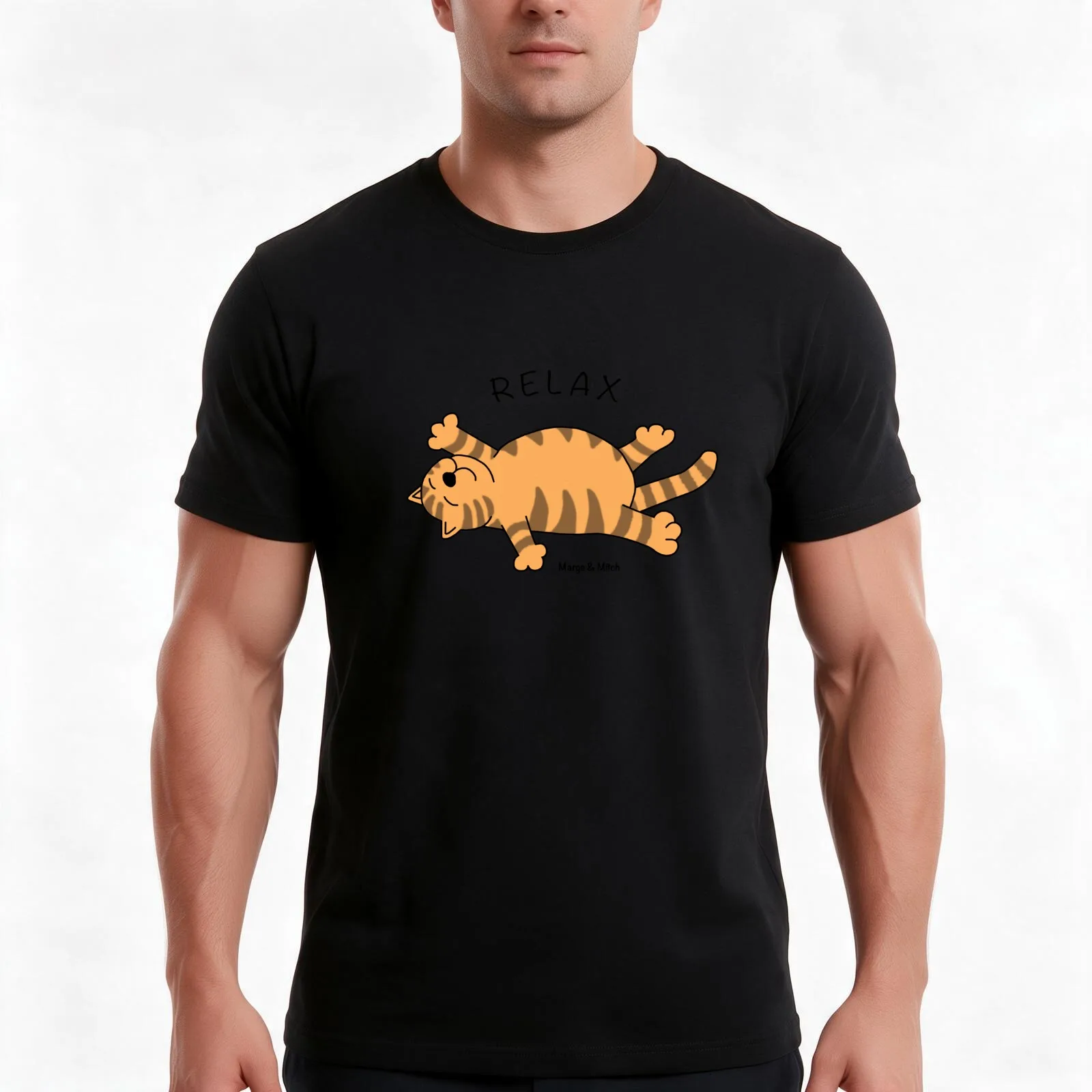 Mitch Relax T-Shirt Summer Casual Cotton Tee Oversized Streetwear Tops Vintage Graphic Print Loose Fit Short Sleeve