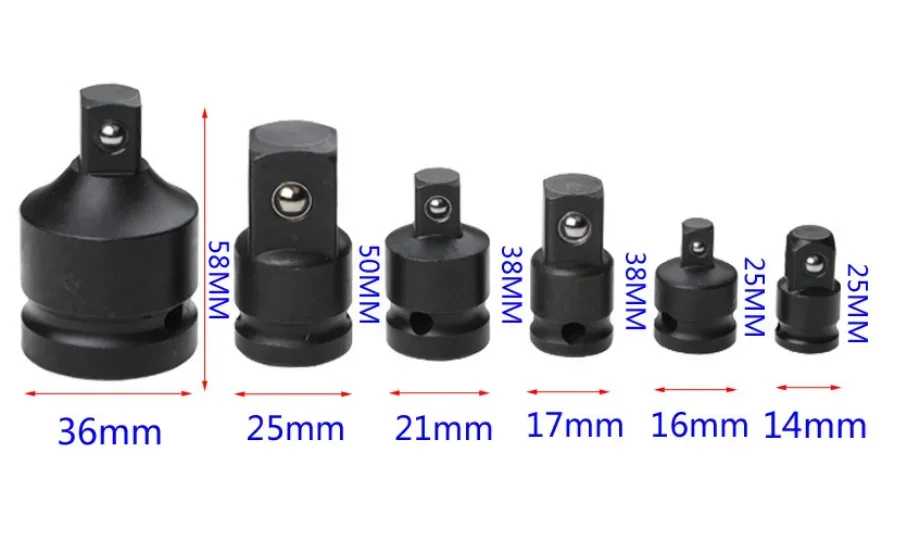 6-Piece Impact Adapter And Reducer Set Use With Impact Wrenches And Drills In Auto And Construction Work Set For Ratchet Wrench