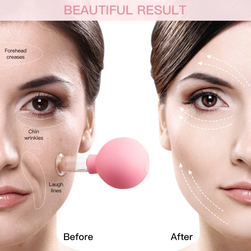 Rubber Face Massager Vacuum Cupping Face Skin Lifting Facial Cups Anti Cellulite Cup Anti-Wrinkle Cupping Therapy Facial Tool