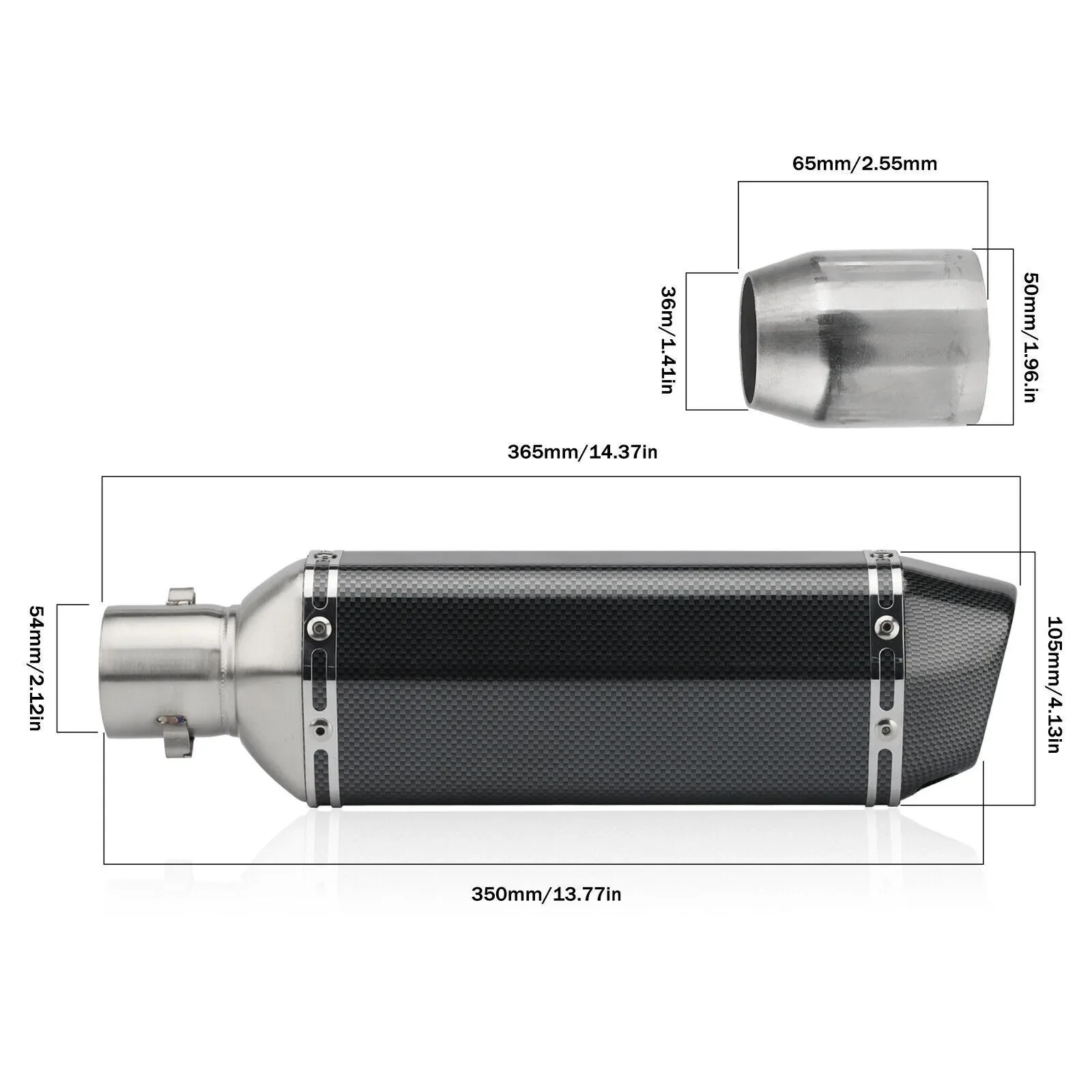 38-51mm Slip Motorcycle Exhaust Muffler Pipe Muffler Tips With Db Killer For Tmax 500 530 560 AK550 GSX1300R X-ADV750 R3 R1 Z400
