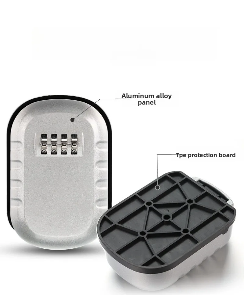 Modern Aluminum Key Box in Black and Silver, Password Key Holder Organizer with Minimalist Design for Home Security and Storage