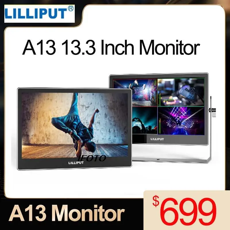 LILLIPUT A13 13.3 Inch OLED Screen 10000:1 4K 3G-SDI HDMI-Compatible 2.0  Broadcast Camera Monitor with Multi-Camera Setup