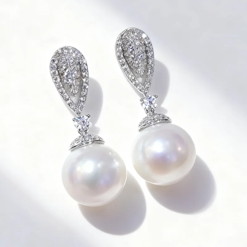 

SGARIT 11-12mm Women Genuine Pearl Stud Earrings Natural Edison Pearls Eternity Wedding Daily Wear Temperament Elegant Jewelry