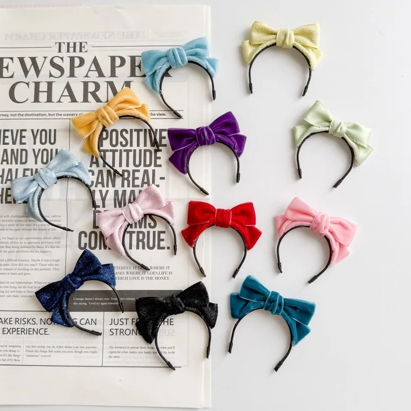 ミニ弓リボンヘッドバンドラブブ人形 DIY ドールハウスベルベットヘアフープ Mercerization 帽子人形アクセサリー複数の色