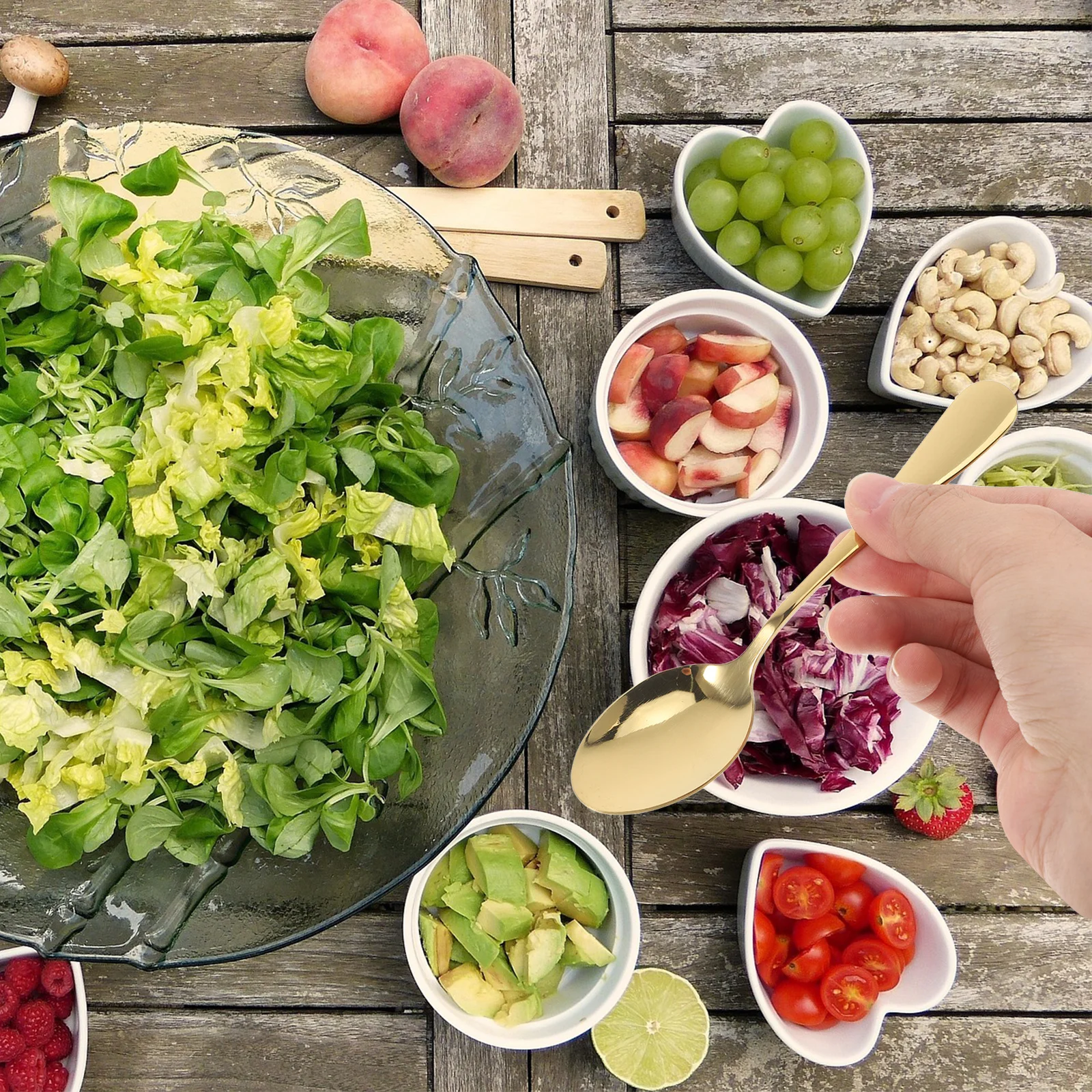 

12Pcs Gold Stainless Steel Dinner Spoons Set Titanium Coated Mirror Polished Dishwasher Safe Elegant Flatware for Home