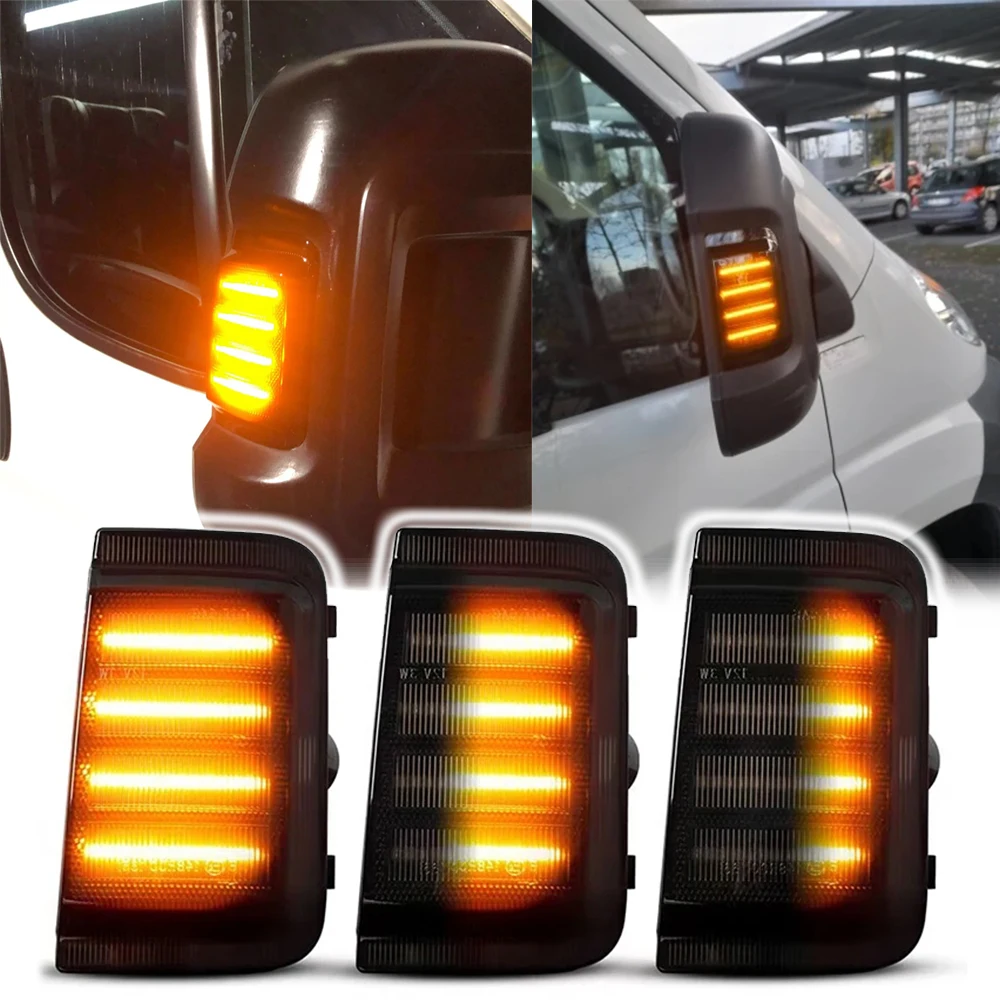 LED Sequential Turn Signal Light Side Mirror Marker Light For 2014-2023 DODGE RAM PROMASTER Dynamic Indicator Amber Lamp