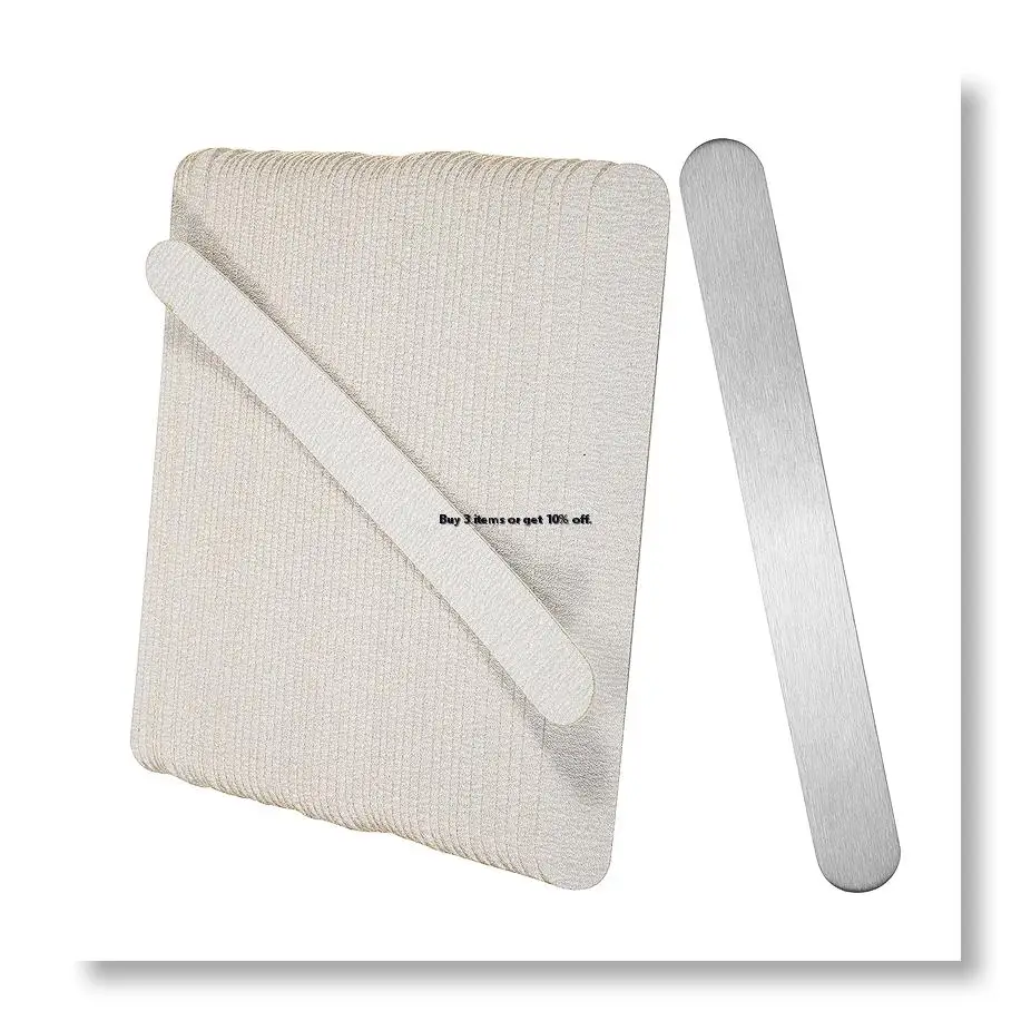 ●Nail File 180 Grit Professional Russian Manicure Reusable Peel and Stick Nail Files, Replaceable Emery Boards,Steel Base