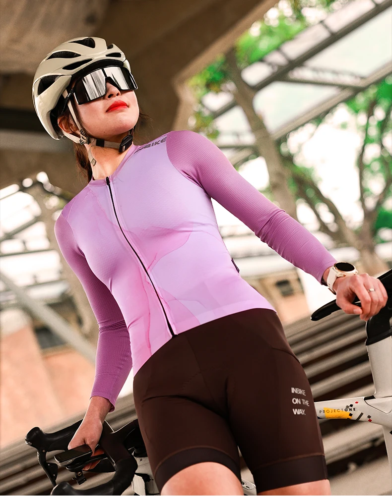 INBIKE Damen-Radtrikot Frühling Herbst Leicht Atmungsaktiv Schnelltrocknend Fahrrad Langarm Rennrad Mountainbike-Bekleidung – Detail 13