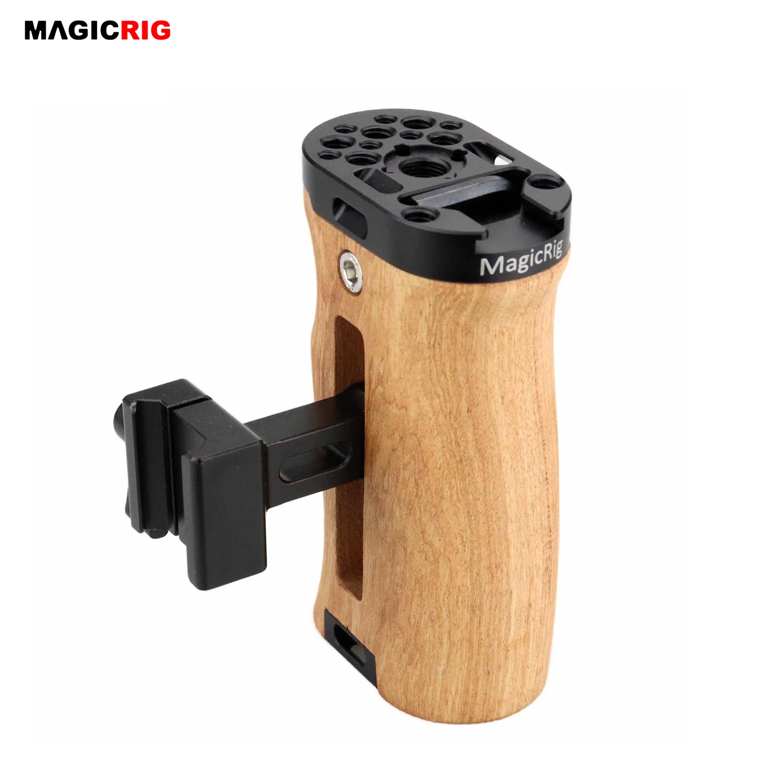 

MAGICRIG Wooden Handle Grip Universal Side NATO Handle with Cold Shoe Mount for A7RIII A7III BMPCC 4K / 6K / 6K Pro / 6K G2 Cage