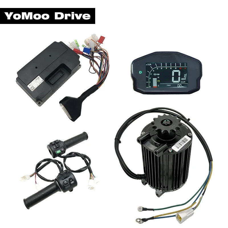 

QS90 1000W 72V 55KPH PMSM Mid Drive Motor with Fardriver ND72260 Controller,DKD Display T08 Throttle For Electric Scooter