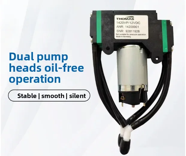 1420VP Dual Head Vacuum Air Pump DC12V 14200001 DC24V 14200002, Mini Diaphragm Pump for Air Sampling