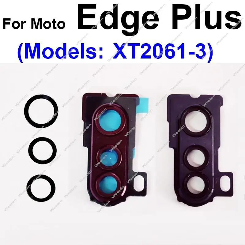 Rear Camera Glass Lens Frame For Motorola Moto Edge Plus edge+ XT2061-3 Back Camera Lens Glass and Cover Holder Parts