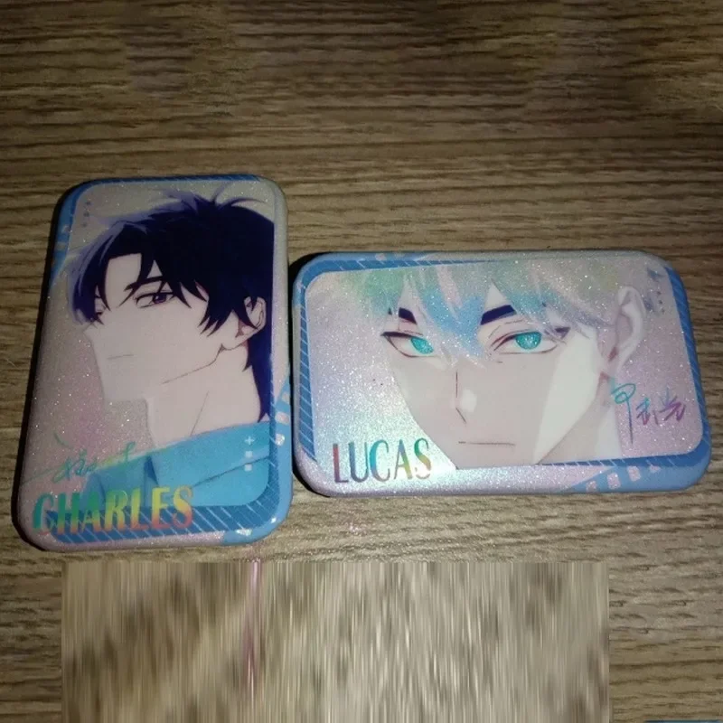 2Pcs/Lot Link Click Anime Button Pins Rectangle Lucas Charles Cheng Xiaoshi LU Guang Cartoon Badge Valentine's Day Gift