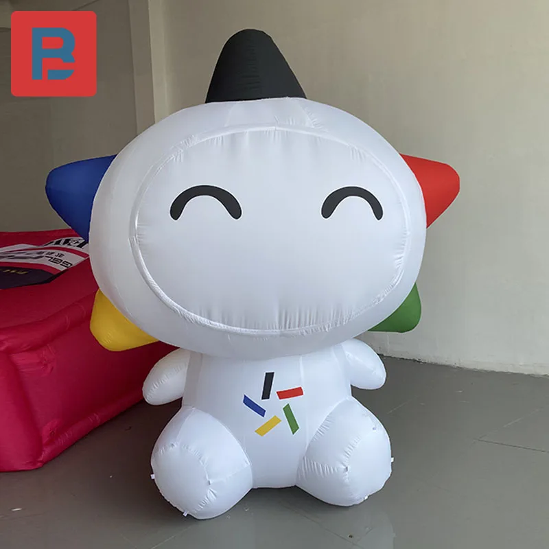 Modelo inflable de estrella pequeña de música de dibujos animados, muñeco de nieve de estrella de cinco puntas, decoración publicitaria de Mascota de lotería deportiva de China