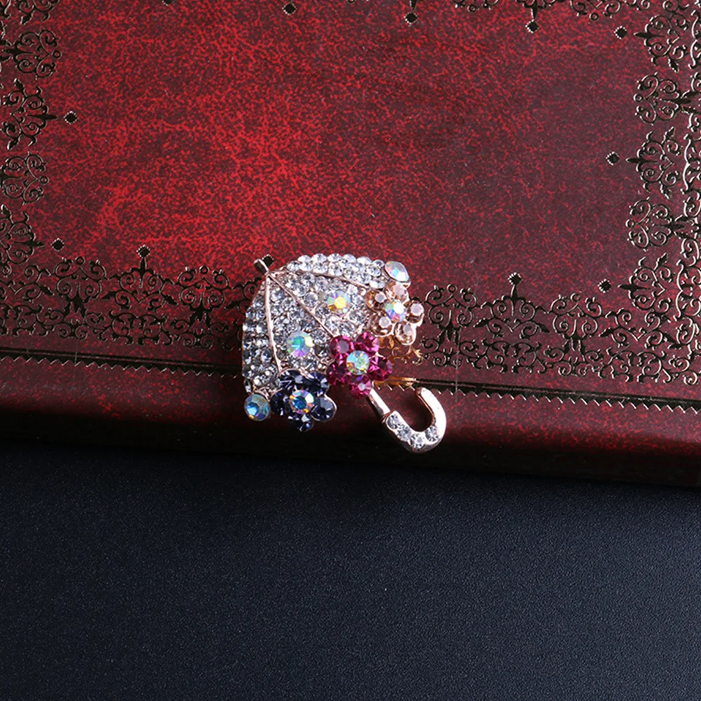 

Umbrella Lapel Pin Rhinestone Clothes Brooch Metal Pin for Suit Hat Scarf Backpack Women Clothes Accessories Umbrella Brooch