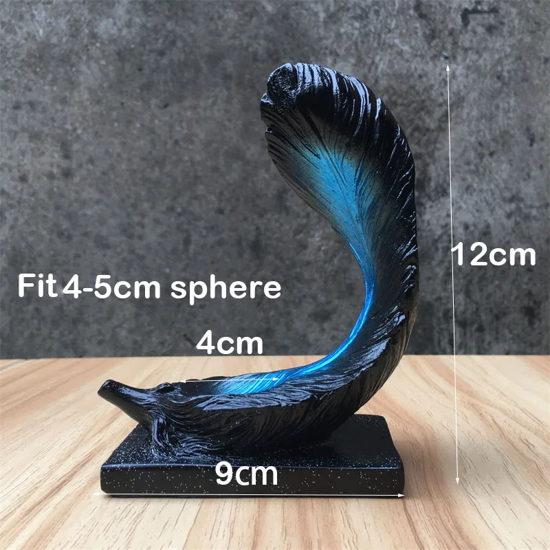 

Carved Feather Stand For Crystal Ball Base Sphere Holder Environmental Resin Peacock Shape Figurines Display Statue Home Decor
