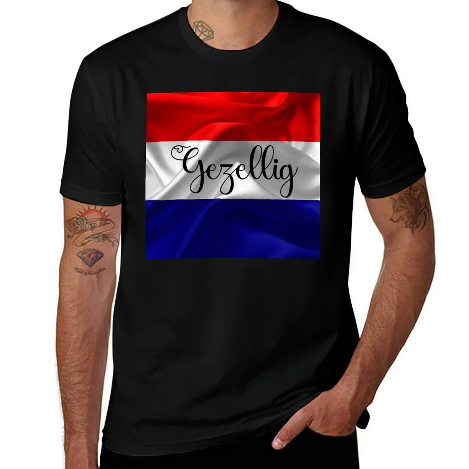 

Gezelligheid, Nederlandse Quotes, Vlag van Amsterdam, Capital City of The Netherlands, Olanda T-Shirt for a boy T-shirt men