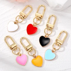 Multicoloured Enamel Heart Keychain Keyring Friend Lovers Couple Cute Romantic Love Bag Car Airpods Box Key Accessories Jewelry