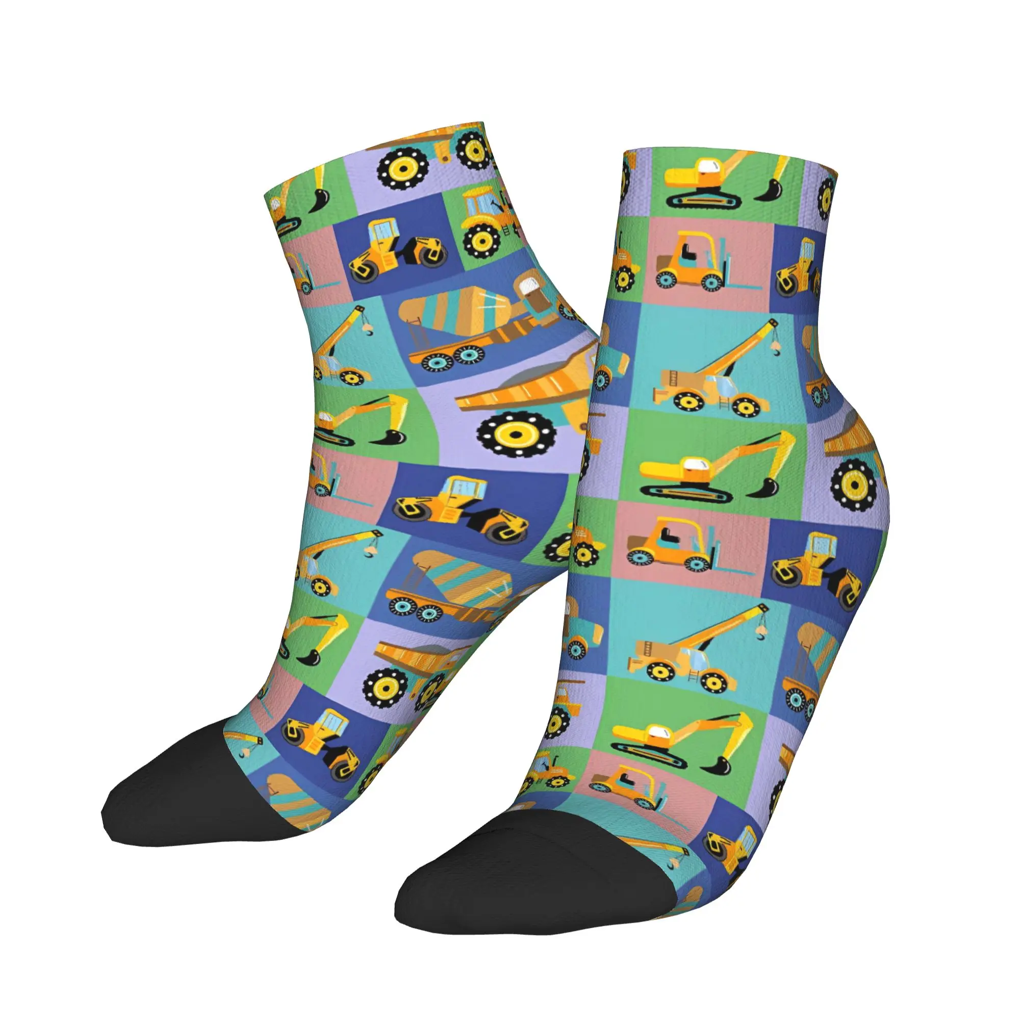 

Excavator Construction Truck Print Socks Fashion Ankle Socks Spring Anti Sweat Unisex Men Soft Graphic Sports Casual Sock