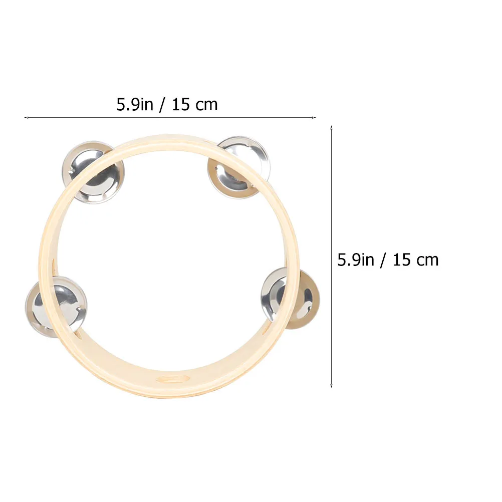 الدف الخشبي المتين، صف واحد محمول باليد، جرس مصقول عالي الجودة، صوت ساطع للاستخدام التعليمي #4