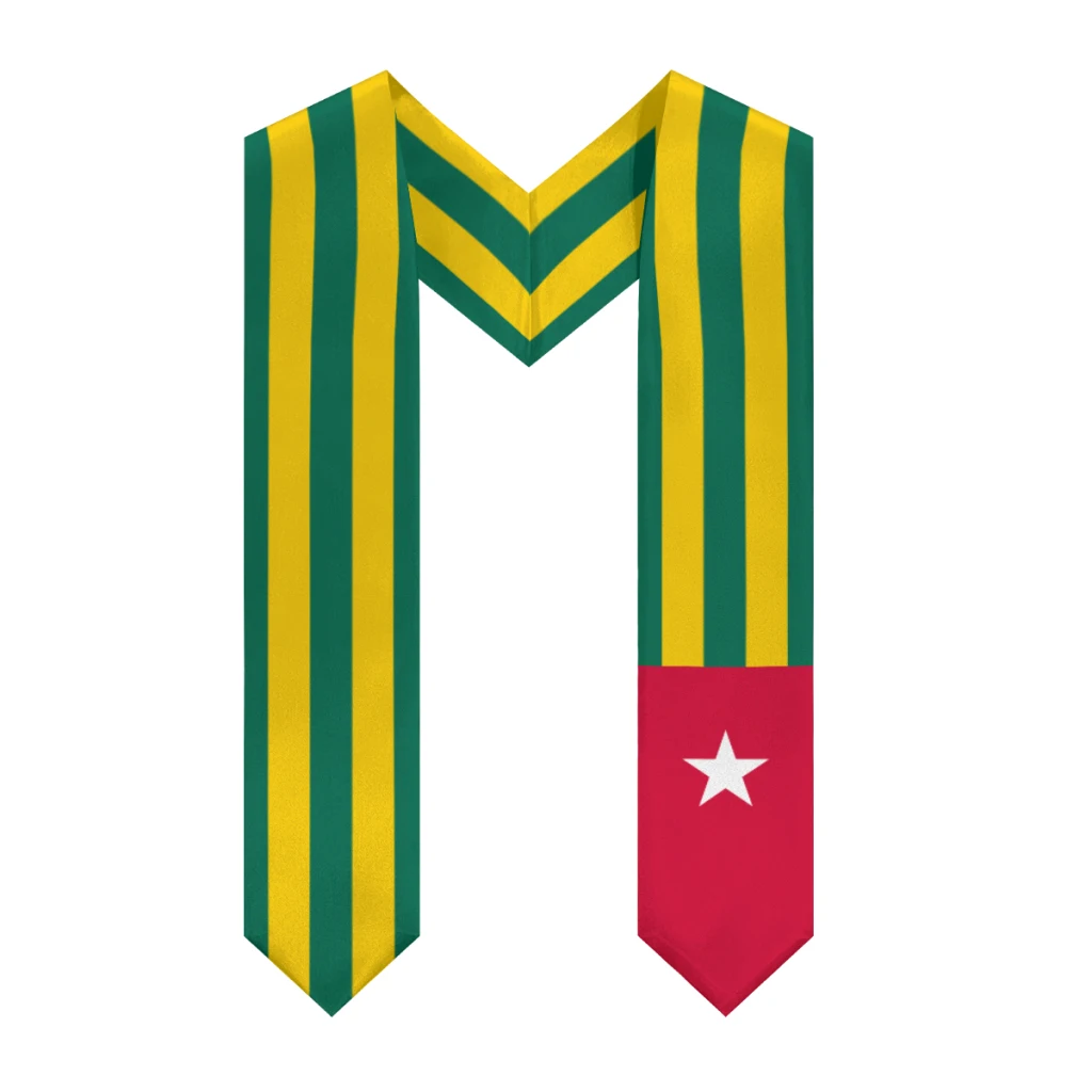 More design Graduation shawl Togo Flag & United States Flag Stole Sash Honor Study Aboard International Students