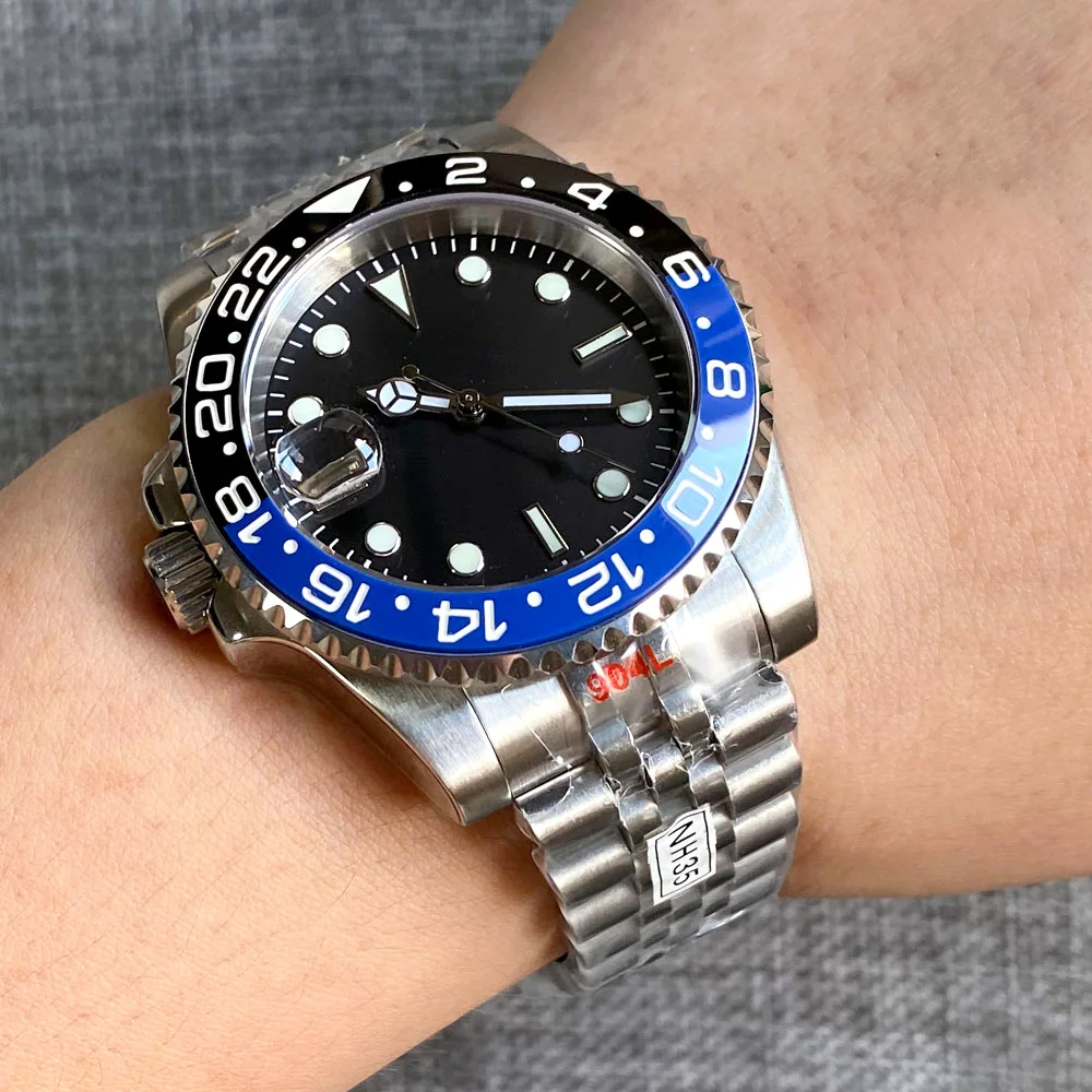 New 2022 Left handed Diver SUB Luxury NH35A Automatic Men Wristwatch Steel 200M Waterproof Clock Cutomize logo Sapphire Crystal