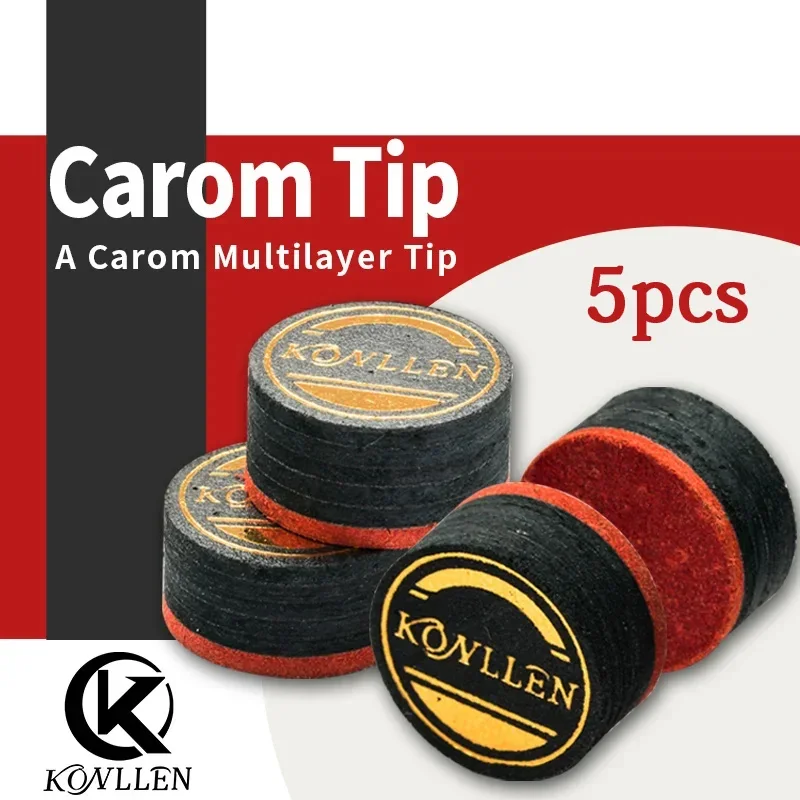 

Konllen BIlliard Carom Cue Tip 14mm Selected 6 layers Pigskin Flexibility Professional Libre Cue Tip Billiard Accessories