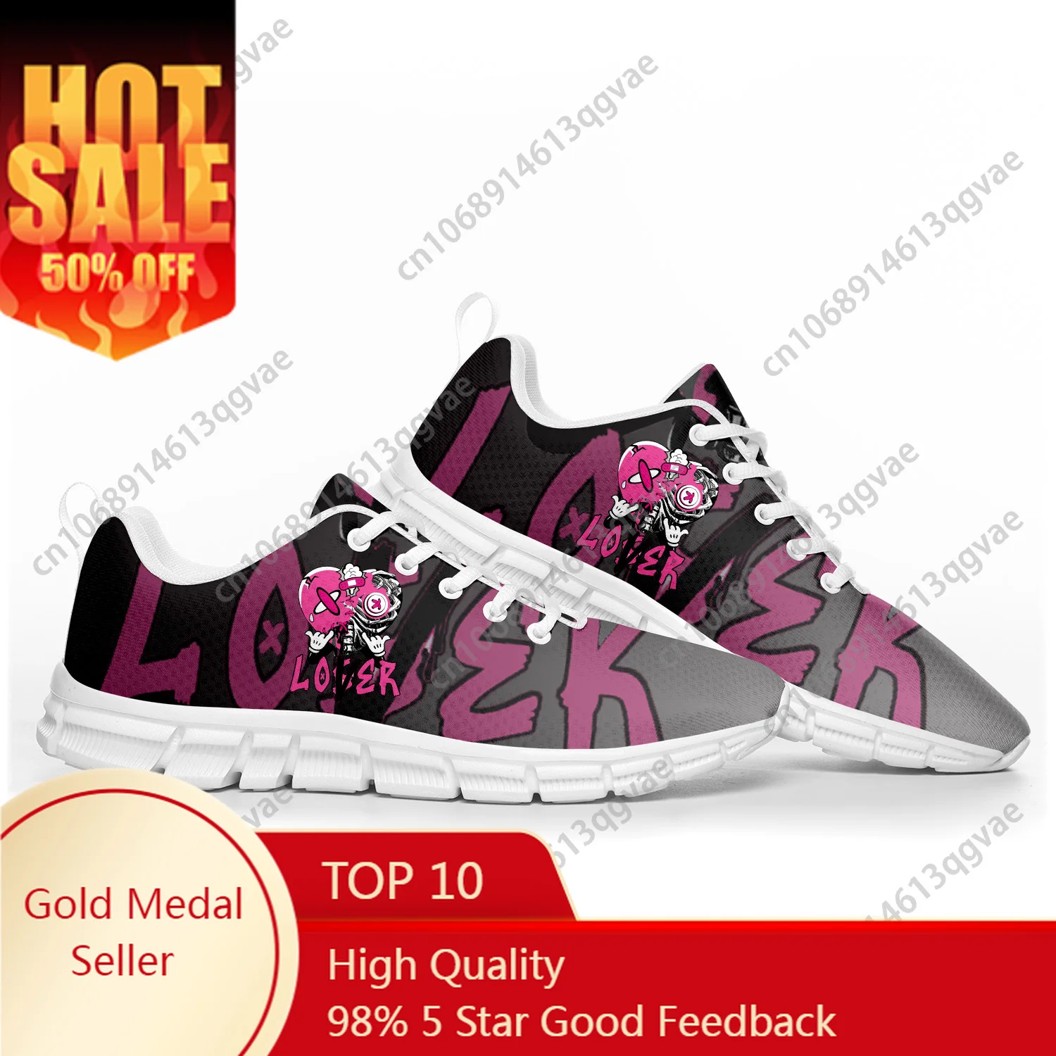 

Pink Loser Lover Pink Drip Heart Sports Shoes Mens Womens Teenager Children Customized Sneakers Shoe High Quality Couple Shoes