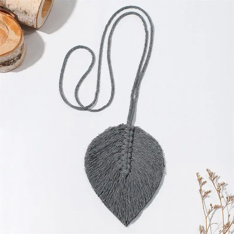 Macrame Leaf Curtain Tie backs  Hand-Woven Cotton Tassel Curtain Straps Tie  Decorative Accessories for Living Room Boho Decor