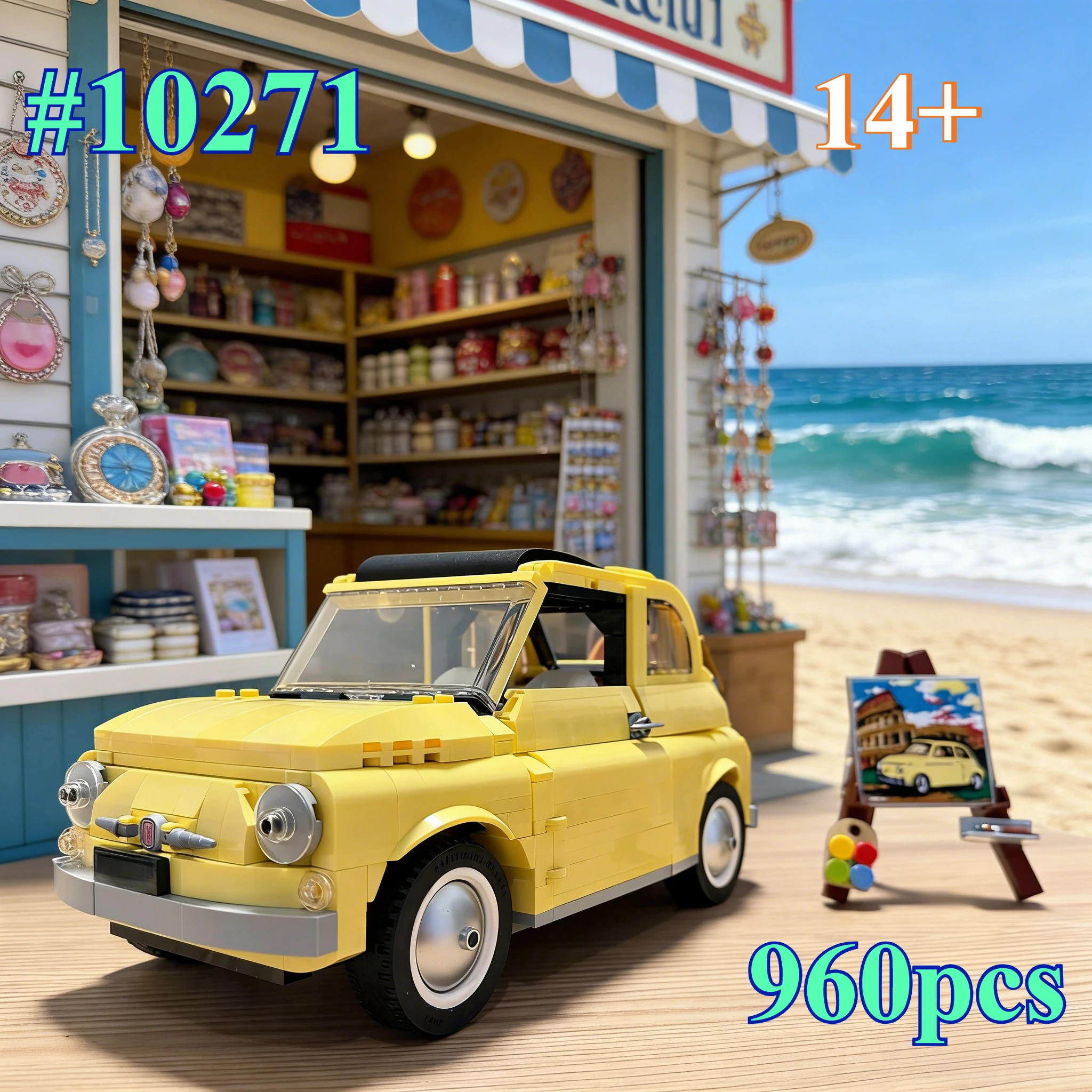 Classic Yellow Car  10271 Building Blocks Sets Suitable for Birthday Gifts Compatible with Legoed Particles，960pcs