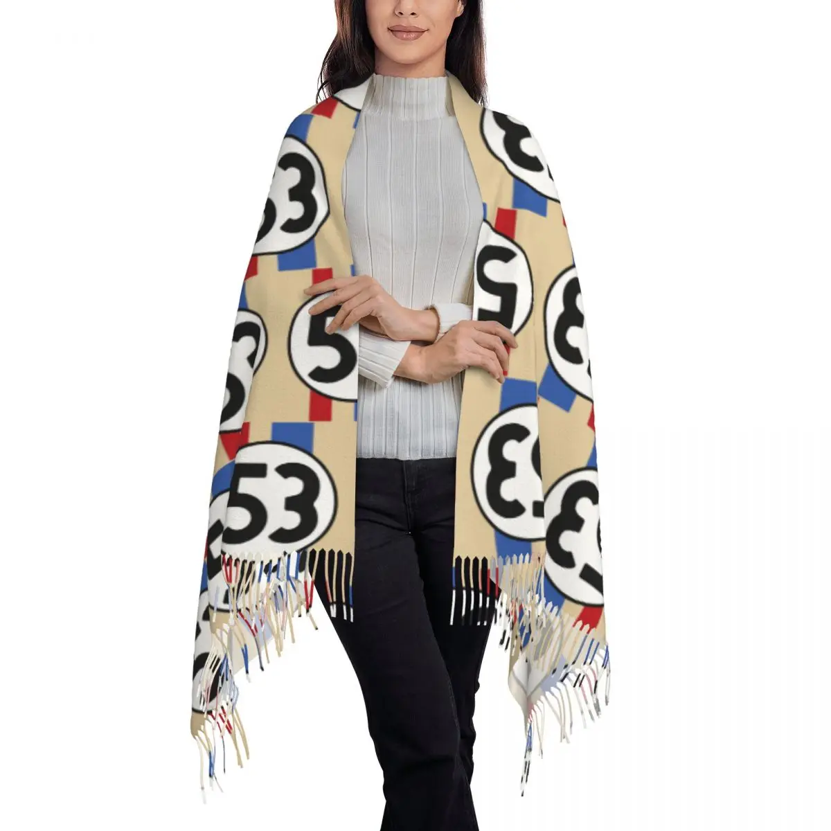 Herbie Stripes Scarf Tassel Scarves for Women Soft Warm Shawls and Wraps Large Fall Winter Shawl Wrap