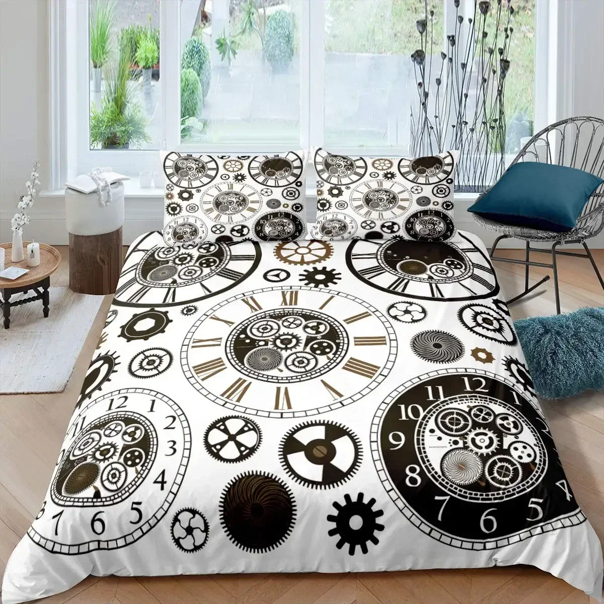 

Ndustrial Gear Steampunk Style Locks Comfortable Duvet Cover Pillowcase Bedding Set Children Bedroom Decoration Home Textile
