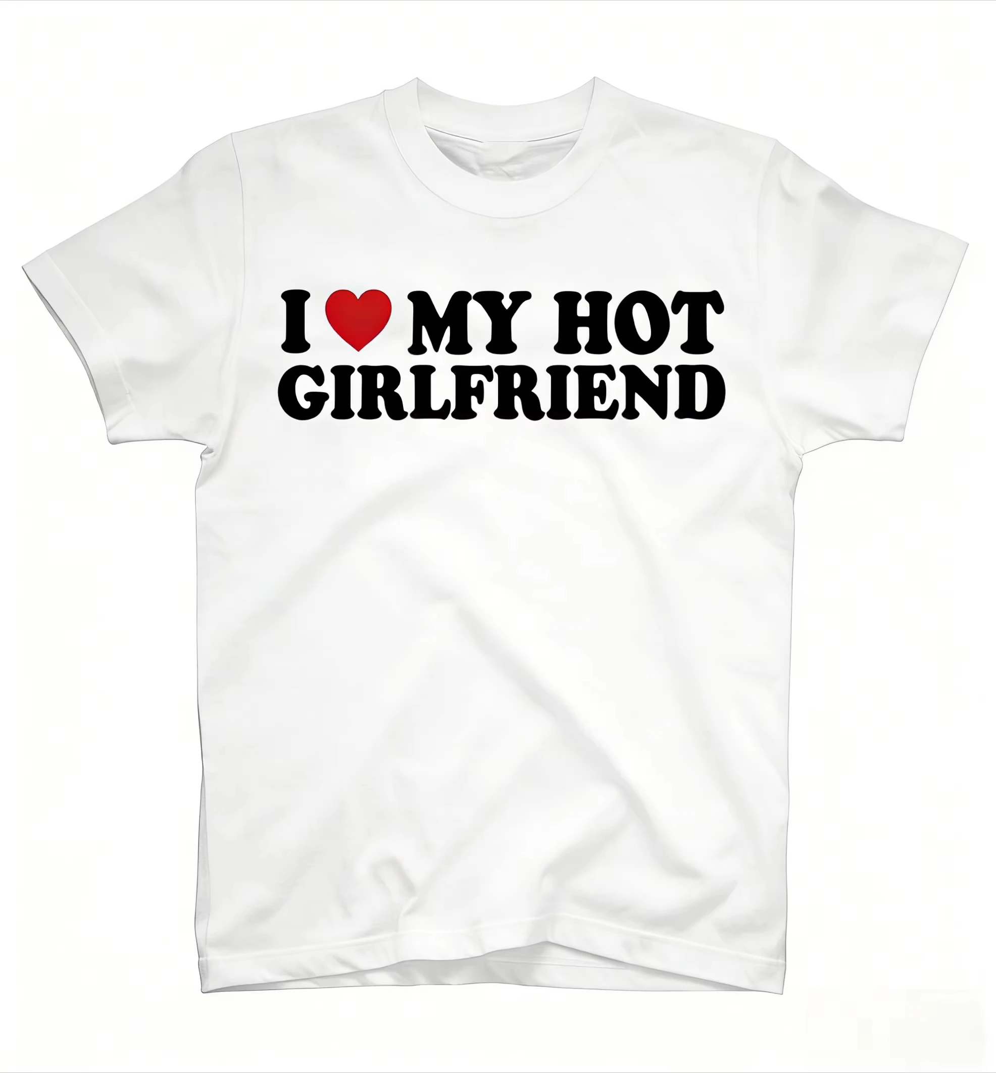 2026 Lustiges Meme 'Ich Liebe Meine Freundin' Bedrucktes T-Shirt für Männer, Lässig Übergroß, Streetwear-Trend, Vintage Sommer-Paar-Shirt – Detail 8