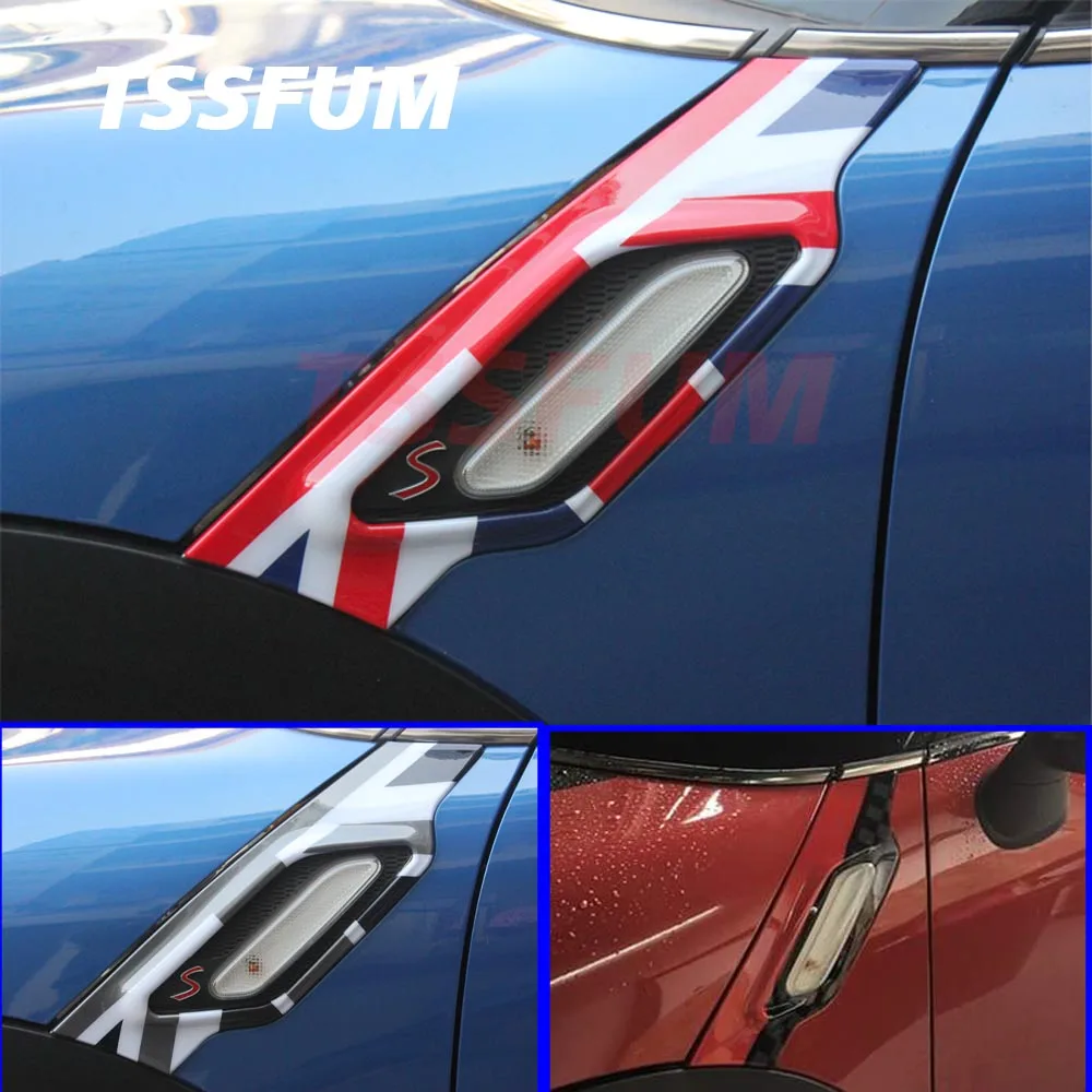 Union Jack Car Door Side Signal Light Cover Sticker for Mini Cooper S R61 Paceman R60 Countryman Fender Decoration Accessories