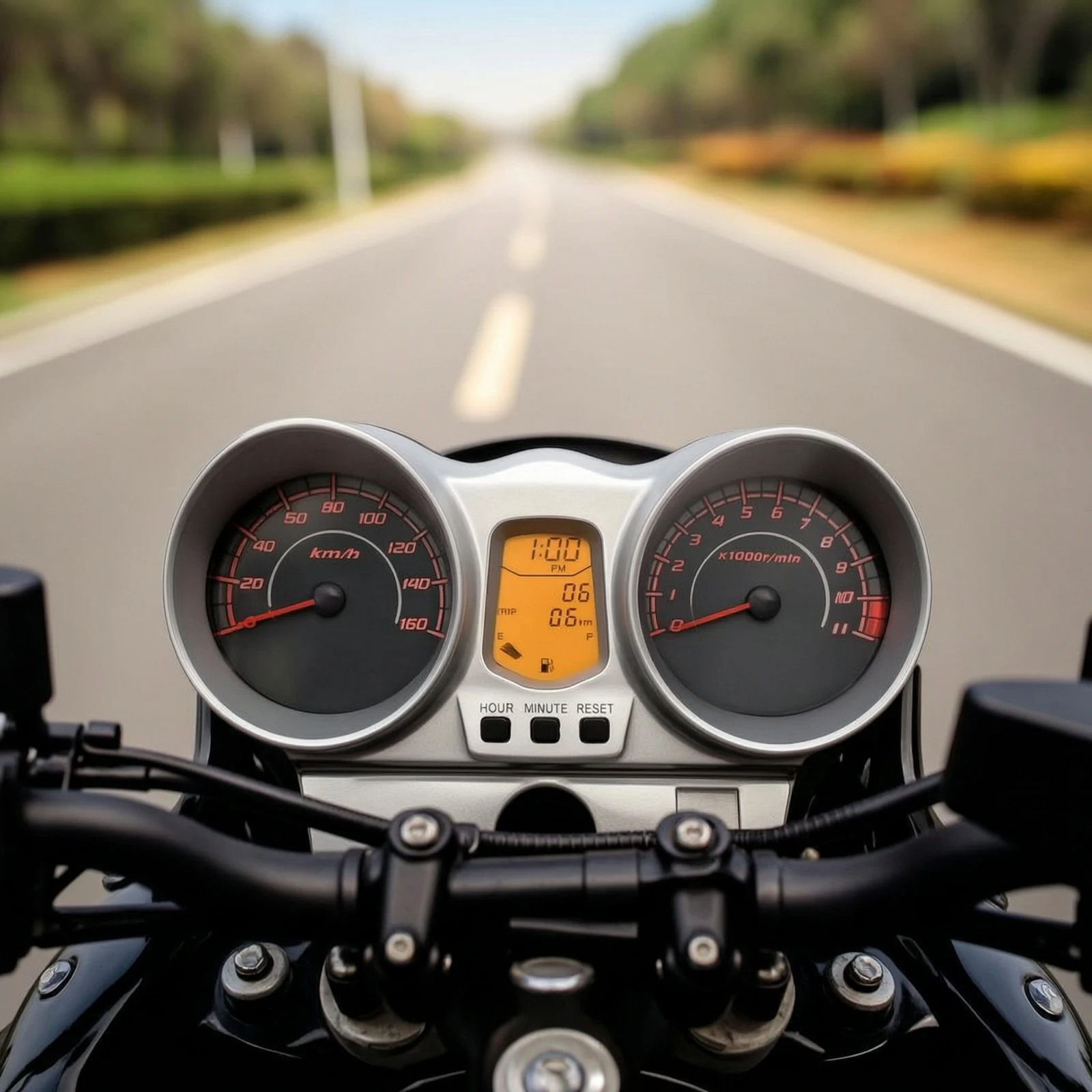 Motorcycle Instrument Cluster Replacement Motorcycle Dashboard Instrument Cluster with LCD Clear Sturdy for Motorcyclists