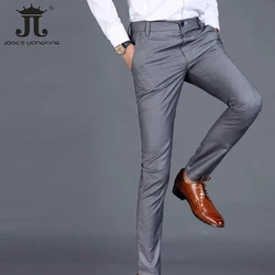 M-6XL Men's Casual Suit Pants Lumbar Stretching High-quality Pure Color Formal Business Office Male Trousers Superior Quality