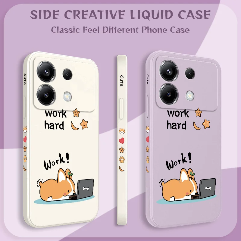 

Hard Working Corgi Phone Case For Xiaomi Poco F7 X7 X6 F6 M6 M5 M5S F5 X5 F4 X4 M4 F3 M3 X3 Pro GT Silicone Cover