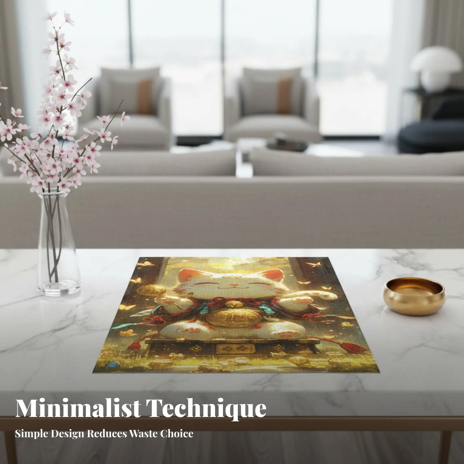 

Lucky Cat Jigsaw Puzzle, DIY Mosaic Wall Hanging Art, Adult Packaging