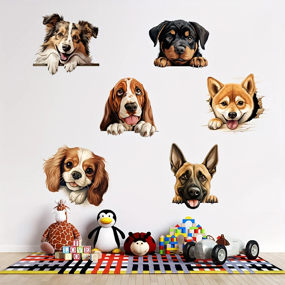 1pc Cute Dog Wall Decals, Various Peeking Dog,Suitable for KidsRoom,LivingRoom,Bedroom,Pet Shop,Heartwarming Gift for Dog Lovers