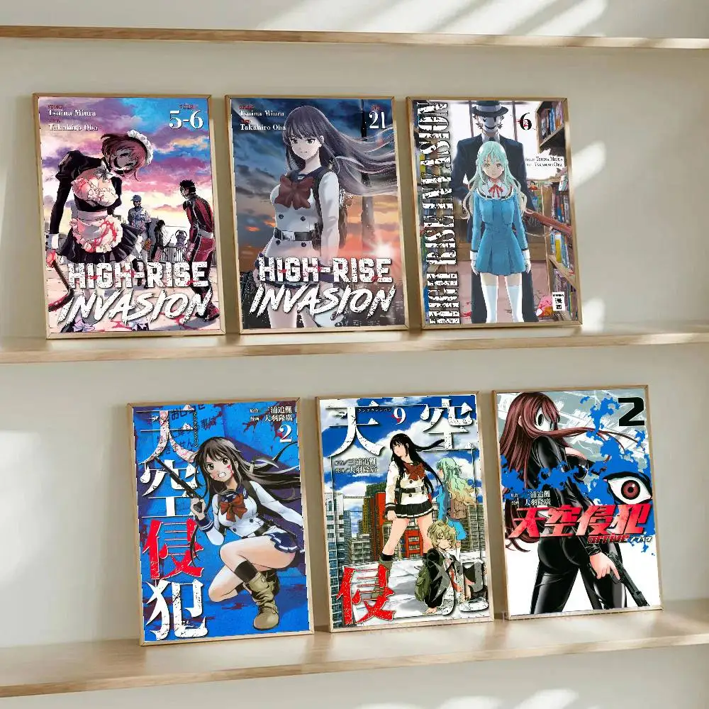 Cartoon Anime H-High-Rise I-Invasion Posters Living Room Bar Cafe Quality Canvas Vintage Style Comics Painting Art Home Wall Dec
