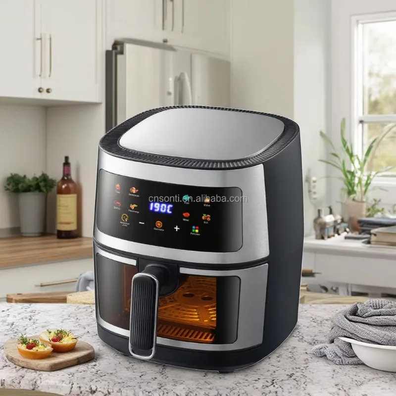 

Large 8L Electric Digital Stainless Steel Air Fryer Oven OEM/ODM Oil-Free Cooker Customizable Smart Household Air Fryer