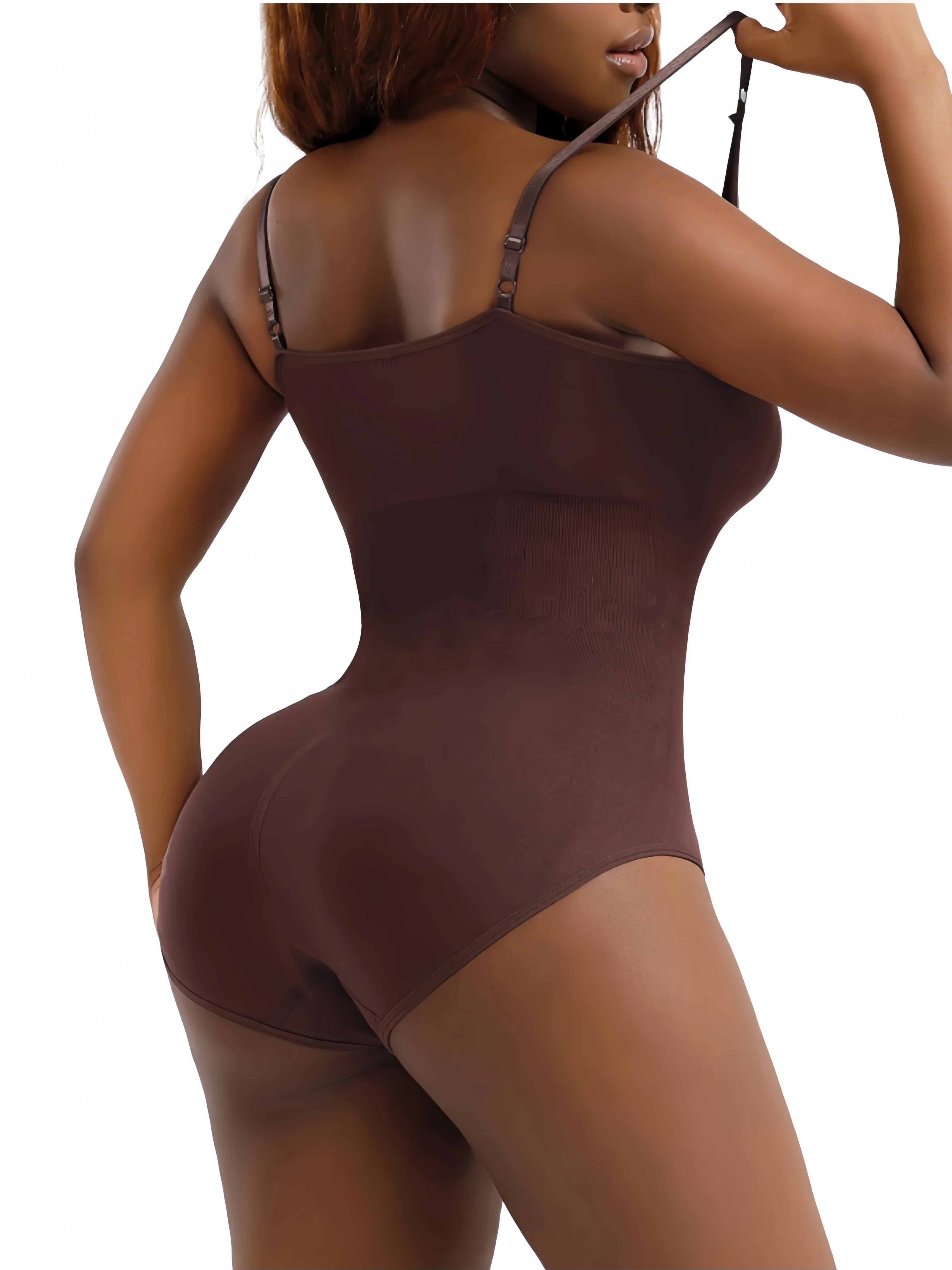 V Neck Spaghetti Strap Bodysuits Compression Body Suits Open Crotch Shapewear Slimming Body Shaper Smooth Out Bodysuit