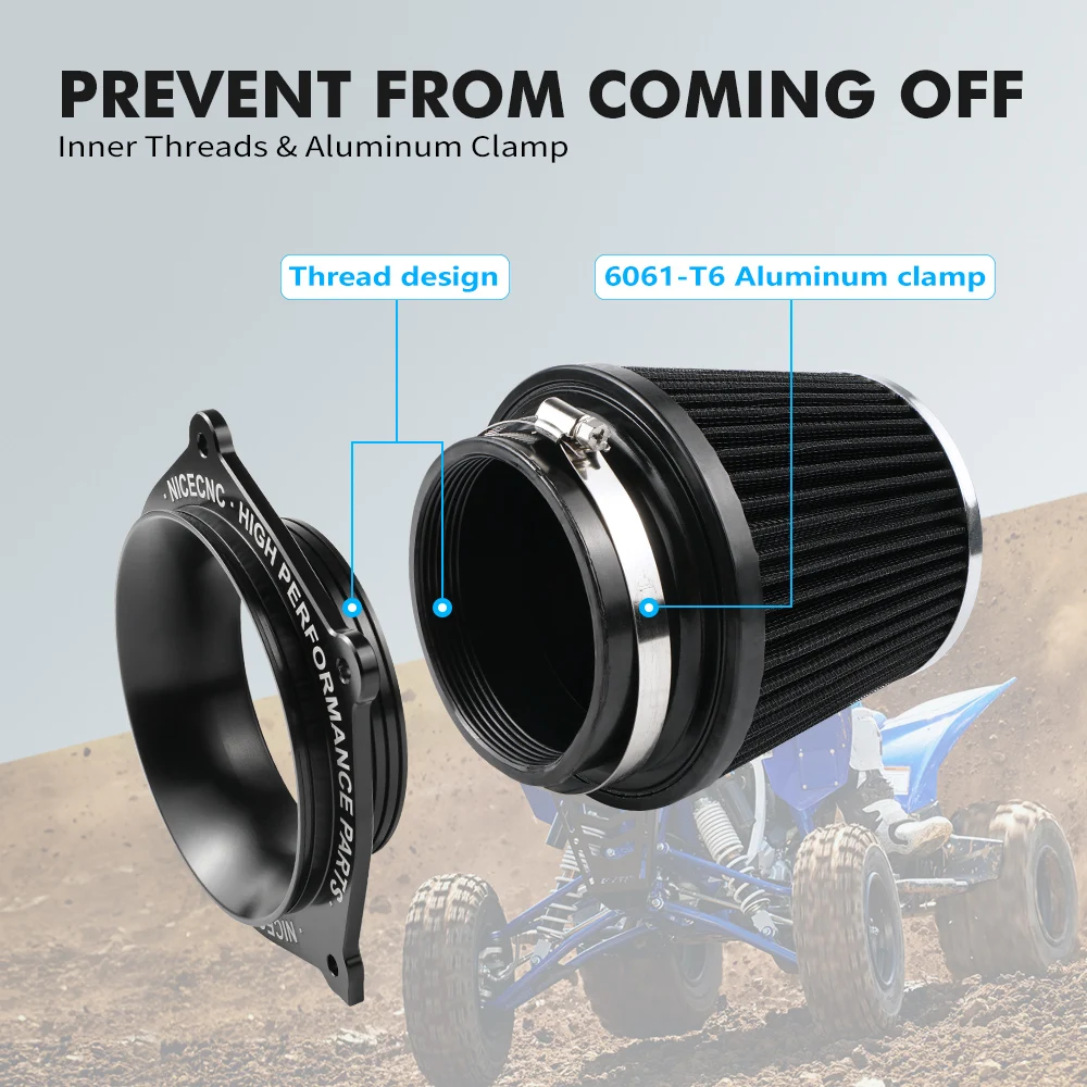 

NICECNC Airbox Adapter Air Intake Filter ATV For Yamaha YFZ450R YFZ 450R 2009-2024 2022 2021 2020 Aluminum Accessories