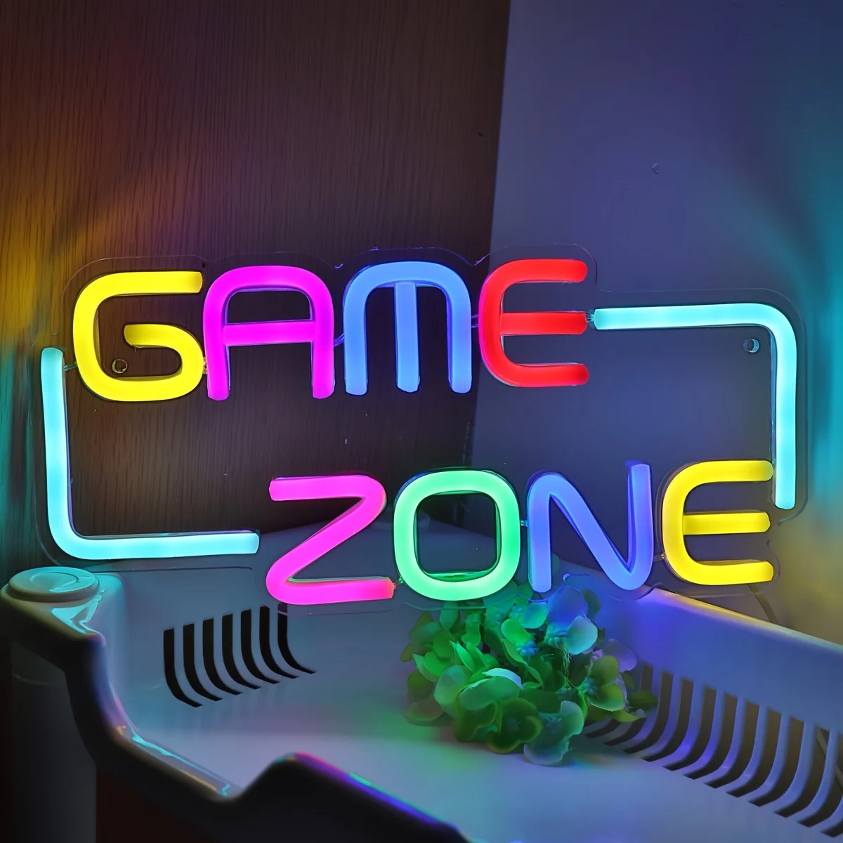 Game Zone LED Neon Sign - USB Powered, Wall Hanging, Single Color, Multipurpose Night Light for Gaming Room,Home,Party,Pub,Club