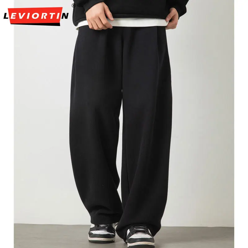 

2025 Men's Spring and Autumn New Fashion Trendy Brand Retro Curved Knife Casual Sports Loose Texture Side Double Fold Pants